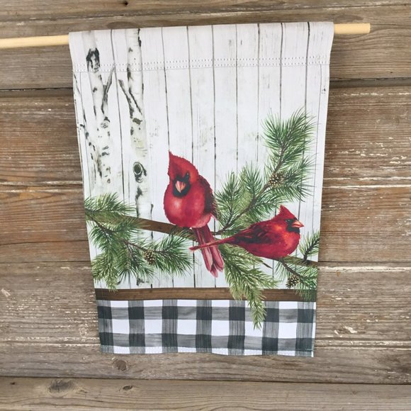 Male Cardinal Winter Garden Flag - Picture 7 of 7